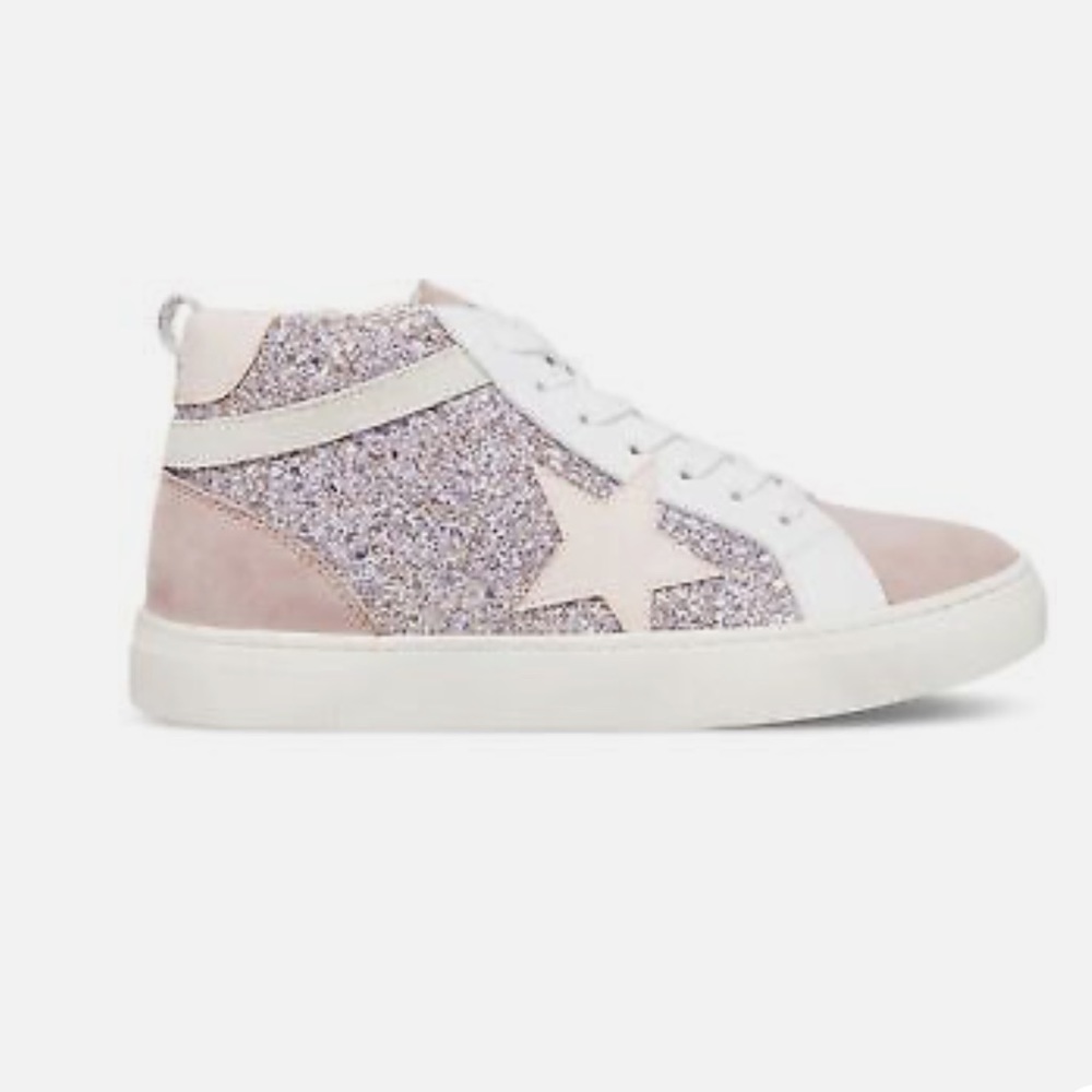 Steven New York Women’s Pink Glitter Sneakers - Redding Blush Mult Size 9.5